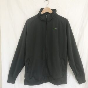 Nike Women's Gray Jacket with Bright Green Detail Size XXL